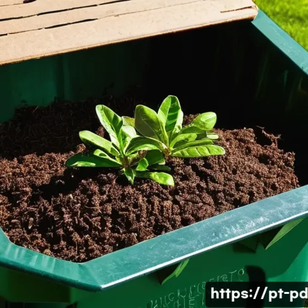 버미컴포스팅의 품질 보증 방안 - **Prompt:** A vibrant, thriving vermicompost bin in a well-maintained Portuguese backyard garden. Fo...