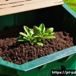 Home 19 버미컴포스팅의 품질 보증 방안 - **Prompt:** A vibrant, thriving vermicompost bin in a well-maintained Portuguese backyard garden. Fo...